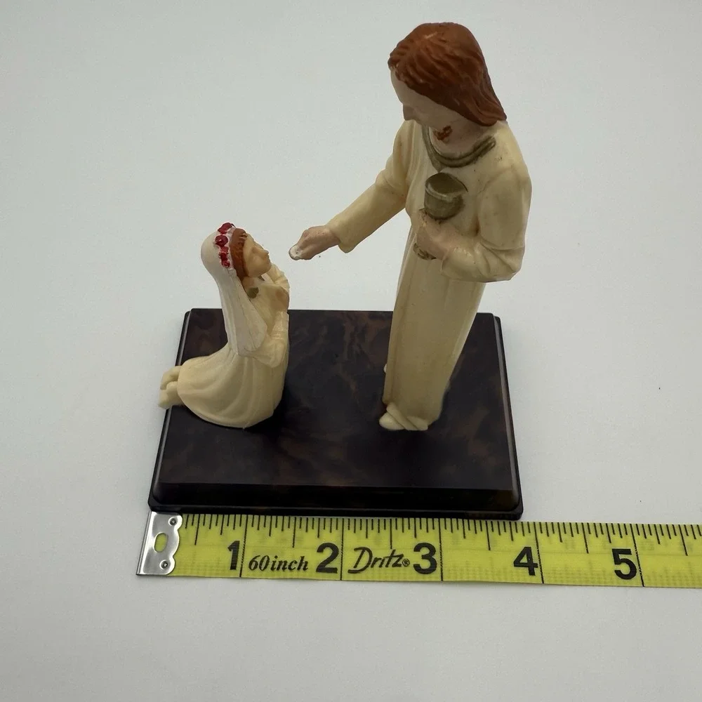 Vtg First Communion Jesus‎ Girl Cake Topper Catholic Plastic Figurine 5